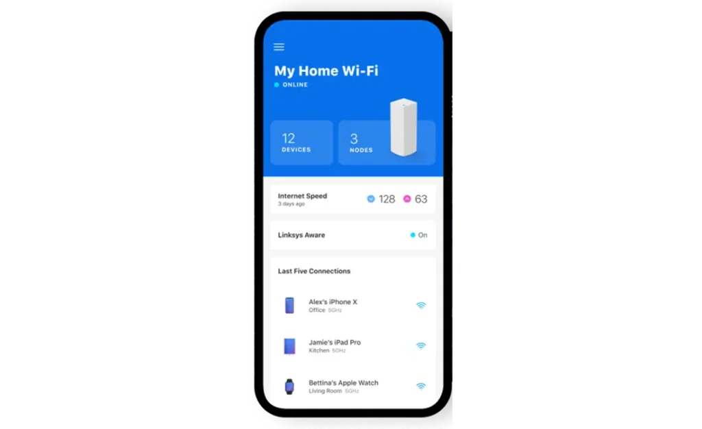 Linksys router setup using the app