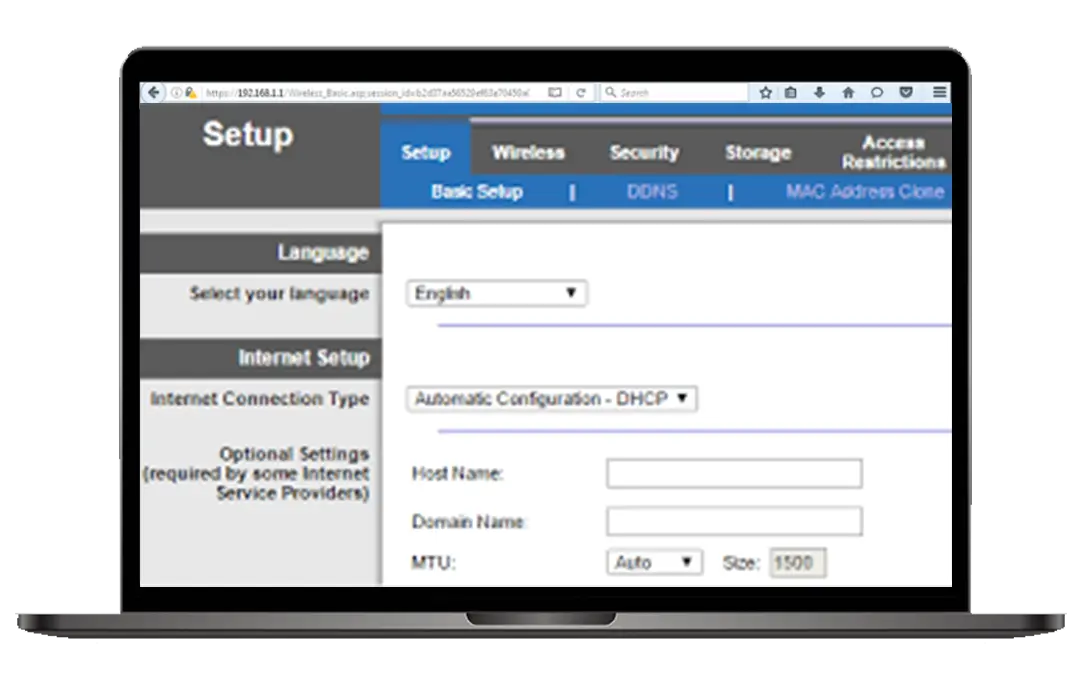 Linksys wireless router Web Portal